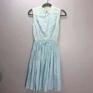 Vintage Lou-Ette California Light Blue Lace Trim Dress | True Vintage